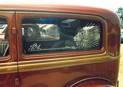 Etched and colored glass Etched and colored glass