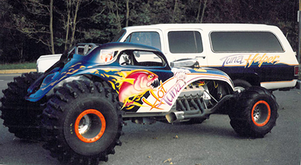 Mud racer and tow vehicle Mud racer and tow vehicle