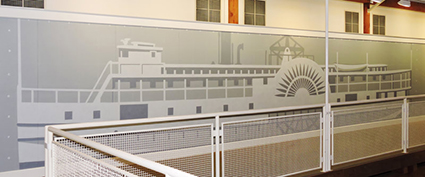 Background for an exhibit of Steam Ship paintings Background for an exhibit of Steam Ship paintings