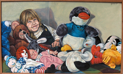 With her Toys - Oil on Canvas With her Toys - Oil on Canvas
