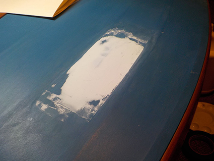 Hydroplane canvas bow restoration - surface reconstruction